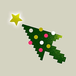 Agent Illustrateur - Christmas, Christmas Tree, Click, Cursor, Digital, Greeting, Holidays, Online, Santa Claus