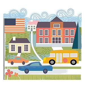 Jean Tuttle - Bus, Car, Citizen, Citizenship, Community, Commute, Houses, Housing, Life, Neighborhood, School, Town, Traffic, Transportation, Village
