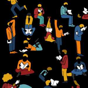 Anna Sutor - Books, Cultural, Digital, Line, Line with Color, Pen & Ink, People, Retail, Stylized, Surface Design, Urban