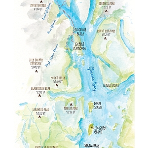 Simone Tieber - Environmental, Infographics, Line & Wash, Line with Color, Maps, Maps/Charts, Nature, Travel, Vacation, Watercolor, Wildlife