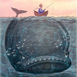 Brian Ajhar - Animals, Humor, Lifestyle, Marine, Pencil, People, Stylized, Wildlife