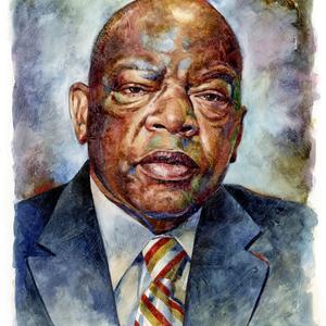 John Kachik - Celebrities, Editorial, Fine Art, Men, Painterly, People, Politics, Portrait, Portraiture, Realistic, Watercolor