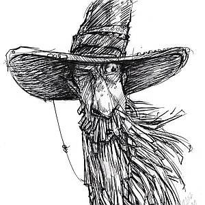 Richard Ewing - Action-Adventure, Americana, Black & White, Children's Book, Elderly, Historical, Ink, Law, Pen & Ink, People, Whimsical